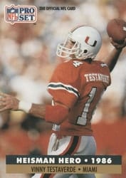 1991 Pro Set Base Set Vinny Testaverde #41 card