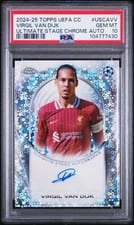 2024 Topps UEFA Ultimate Stage Chrome Autograph Virgil van Dijk #USCA-VV card