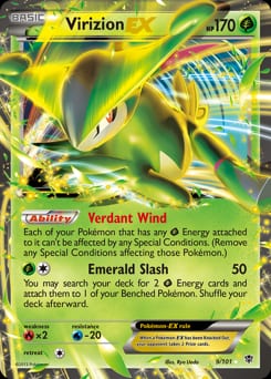 Plasma Blast Virizion-EX #9 card
