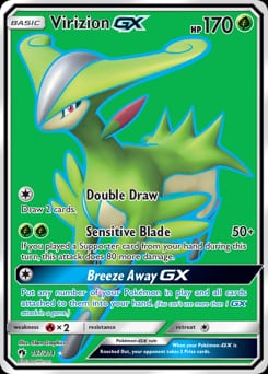2018 Lost Thunder Virizion-GX #197 card