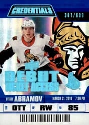 2019-20 Upper Deck Credentials Base Set Vitaly Abramov #112 card