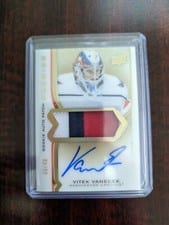 2020-21 Upper Deck Premier Acetate Rookie Autograph Patch Vitek Vanecek #AR-VV card