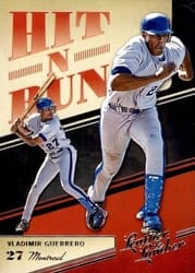 2019 Panini Leather & Lumber Hit-N-Run Vladimir Guerrero #HNR-15 card