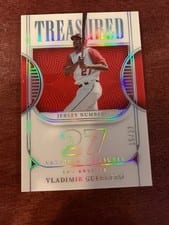 2023 Panini National Treasures Treasured Jersey Numbers Vladimir Guerrero #27 card