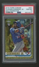 2019 Topps Chrome Vladimir Guerrero Jr. Gold Refractor #201 card