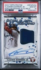 2023 Topps Pristine Popular Demand Autograph Relics Vladimir Guerrero Jr. #DPAR-VGU card