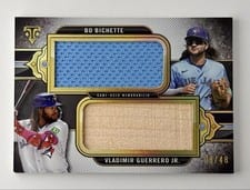 2024 Topps Triple Threads Dual Jumbo Relics Vladimir Guerrero Jr. / Bo Bichette #DRJ-GB card