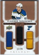 2022-23 Upper Deck Trilogy Honorary Triple Swatches Vladimir Tarasenko #HTS-VT card