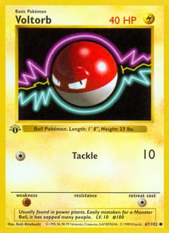 1999 Base Voltorb #67 card