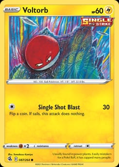 2021 Fusion Strike Voltorb #87 card