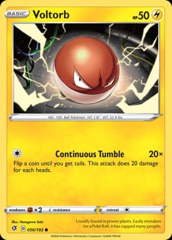 2020 Rebel Clash Voltorb #56 card