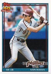 1991 Topps Base Set Von Hayes #15 card