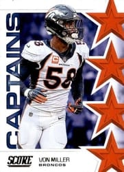 2019 Score Captains Von Miller #C-7 card