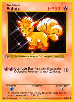 1999 Base Vulpix #68 card