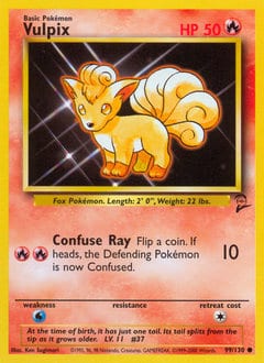 2000 Base Set 2 Vulpix #99 card