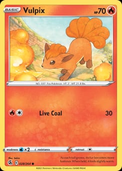 2021 Fusion Strike Vulpix #28 card