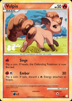 2010 HeartGold & SoulSilver Vulpix #87 card