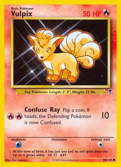 2002 Legendary Collection Vulpix #98 card