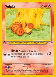 2002 Neo Destiny Vulpix #91 card
