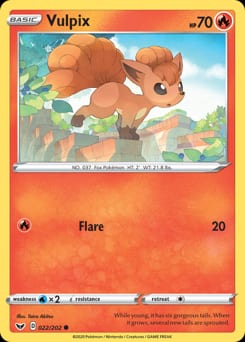 2020 Sword & Shield Vulpix #22 card