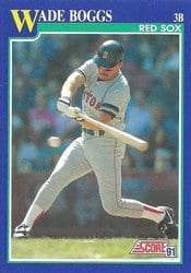 1991 Score Base Set Wade Boggs #12 card