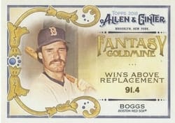 2018 Topps Allen & Ginter Fantasy Goldmine Wade Boggs #FG-24 card