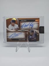 2025 Topps Chrome Black Pitch Black Pairings Dual Autographs Wade Boggs / Rafael Devers #PDPA-BD card