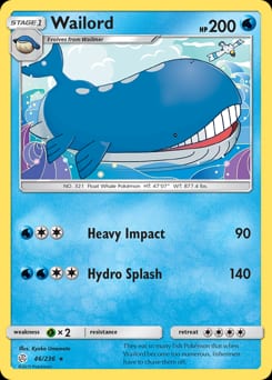 2019 Cosmic Eclipse Wailord #46 card