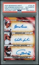 2024 Bowman's Best Triple Autographs Walker Jenkins / Gabriel Gonzalez / Brooks Lee #TA-LJG card