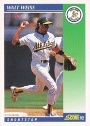 1992 Score Base Set Walt Weiss #51 card