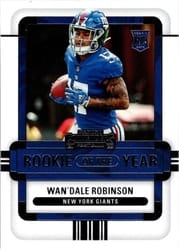 2022 Panini Contenders Rookie of the Year Contenders Wan'Dale Robinson #ROY-WDR card