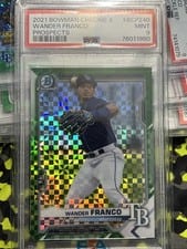 Wander Franco 2021 Bowman Chrome X Prospects Green X-Fractor card
