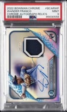 2022 Bowman Chrome Autograph Relics Wander Franco #BCAR-WF card