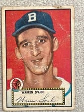 1952 Topps Warren Spahn #33 card