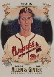 2021 Topps Allen & Ginter Chrome Base Set Warren Spahn #59 card
