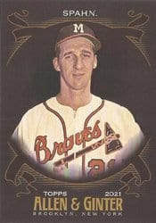 2021 Topps Allen & Ginter X Base Set Warren Spahn #59 card
