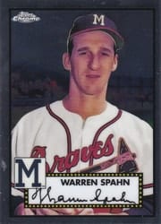 2021 Topps Chrome Platinum Anniversary Base Set Warren Spahn #671 card