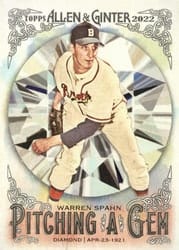 2022 Topps Allen & Ginter Pitching a Gem Warren Spahn #PAG-2 card