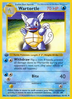 1999 Base Wartortle #42 card