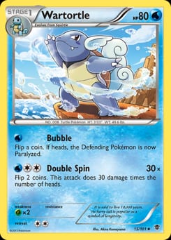 2013 Plasma Blast Wartortle #15 card