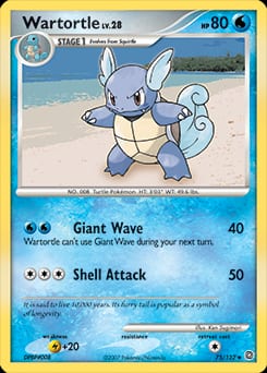 2007 Secret Wonders Wartortle #75 card