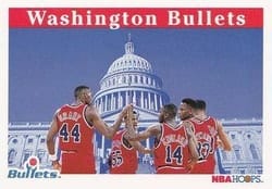 1992-93 Hoops Base Set Washington Bullets #292 card