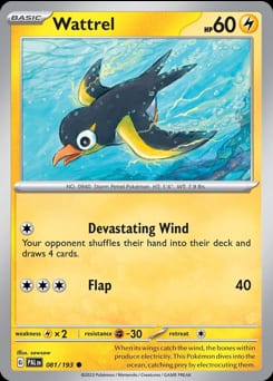 Paldea Evolved Wattrel #81 card