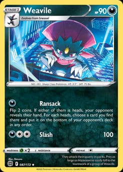 2022 Brilliant Stars Weavile #87 card