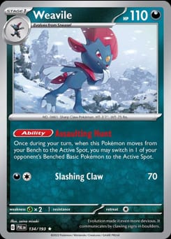 2023 Paldea Evolved Weavile #134 card