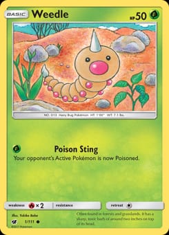Crimson Invasion Weedle #1 card
