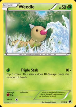 Plasma Freeze Weedle #1 card
