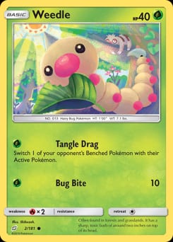 Team Up Weedle #2 card