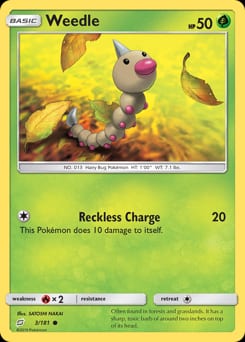 Team Up Weedle #3 card