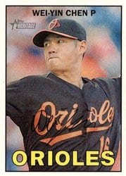 2016 Topps Heritage Base Set Wei-Yin Chen #286 card